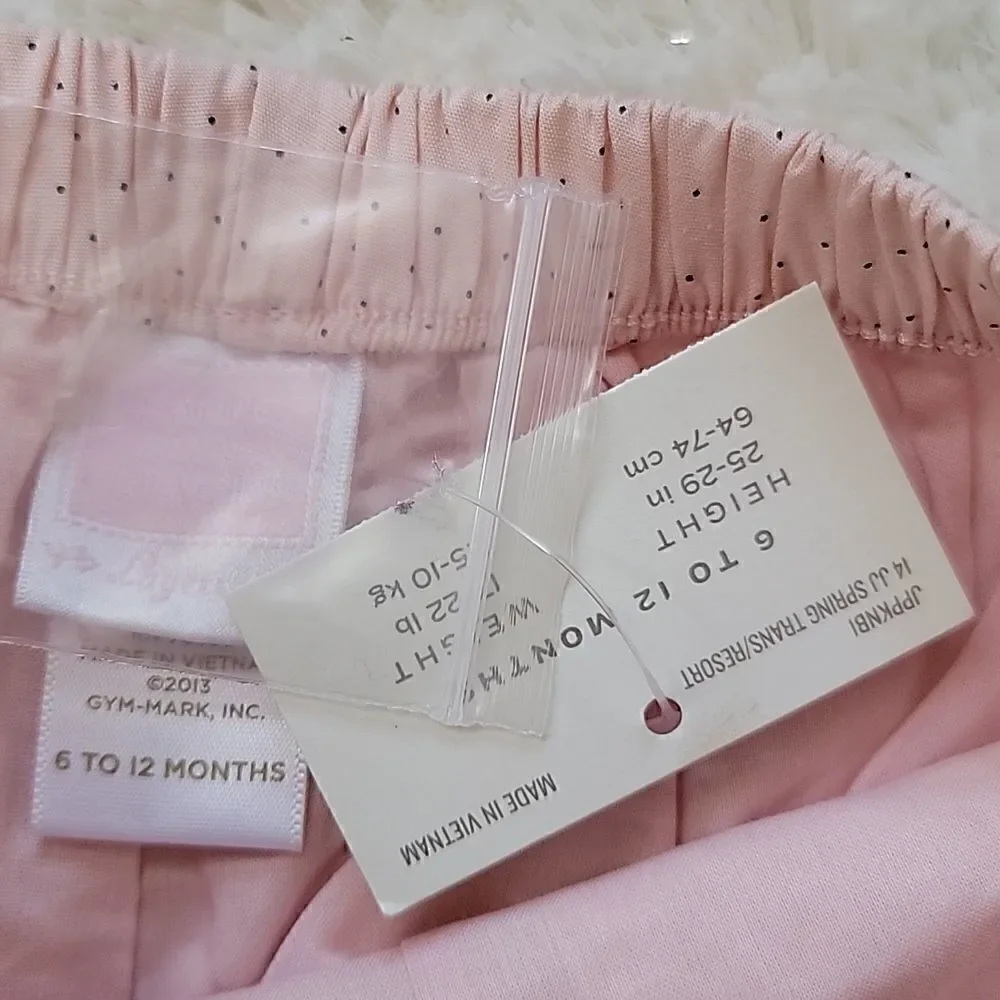 JANIE AND JACK PINK POLKA DOT PANTS, SIZE 6-12 MONTHS - NEW!